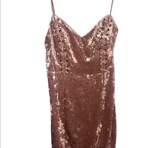 NEW WT Guess Los Angeles Gennifer Velvet Shadow Gray Dress Spaghetti Strap Large